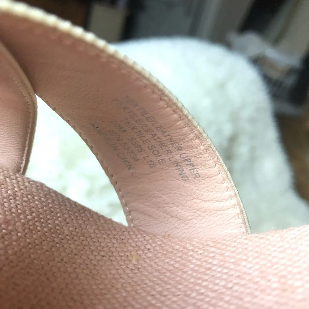 Tory Burch Pink and Tan Wedge Sandals size 10-11